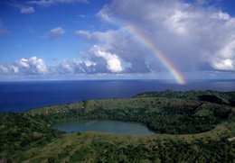 Aerial-view;-Comoros-Archipelago;-Crater-lake;-France;-Hills;-Indian-Ocean;-Kaleidos;-Kaleidos-images;-La-parole-à-limage;-Landscape;-Laurent-Abad;-Mayotte;-Rainbow;-Sea;-Stories-Pictures